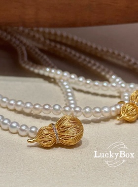 「花丝福禄」通体925银镀18k金镶钻镂空葫芦吊坠女新中式优雅项链