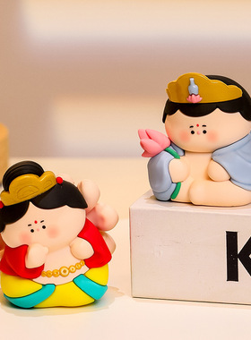 可爱小神仙摆件阿弥陀佛观音佛祖桌面工位情绪稳定车载装饰礼物