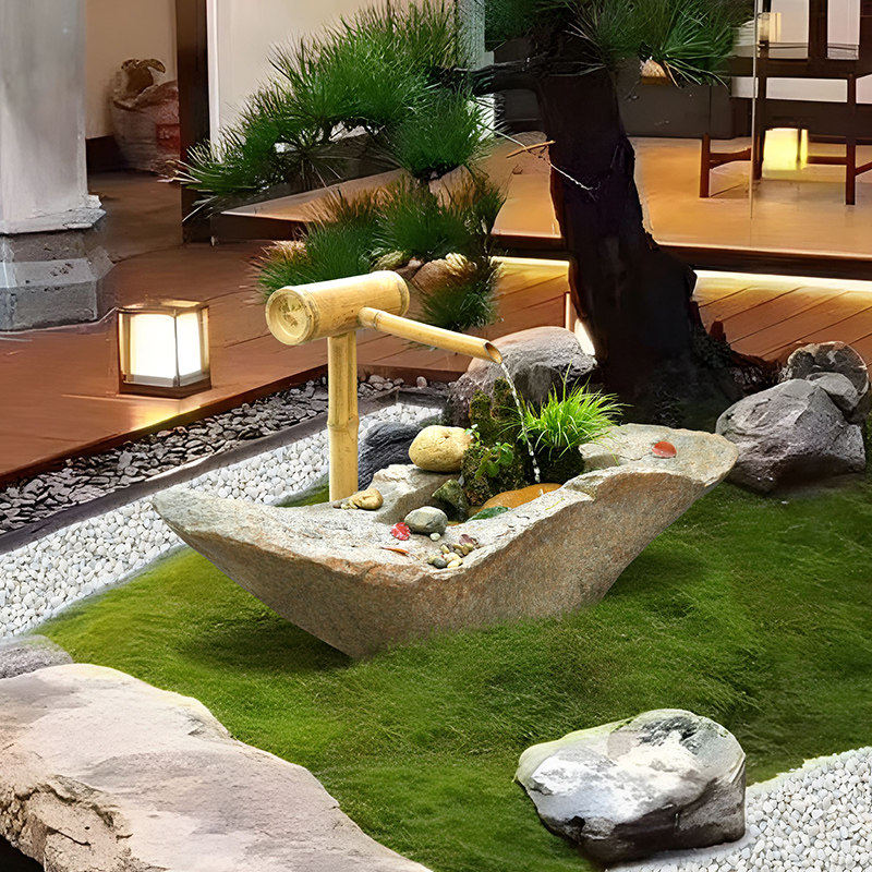 水磨坊中式创意仿石槽水钵鱼缸流水摆件循环水网红小院布置装饰品,淘宝优惠券,粉丝福利购,淘宝优惠卷