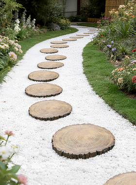 户外汀步石庭院草坪别墅脚踏石