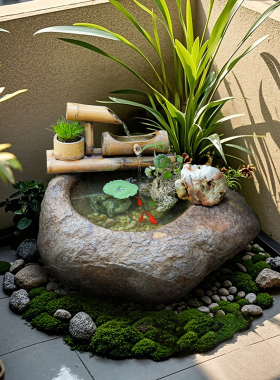 水磨坊流水摆件养鱼池造景装饰品