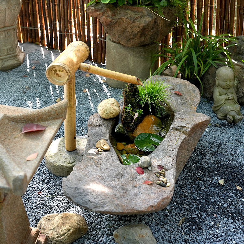 水磨坊中式创意仿石槽水钵鱼缸流水摆件循环水网红小院布置装饰品,淘宝优惠券,粉丝福利购,淘宝优惠卷