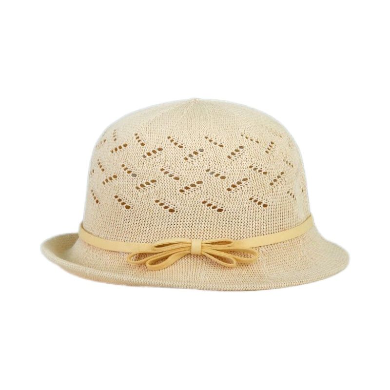 米黛洛遮阳防晒帽子夏季镂空户外防风可折叠中年妈妈洋气渔夫帽女