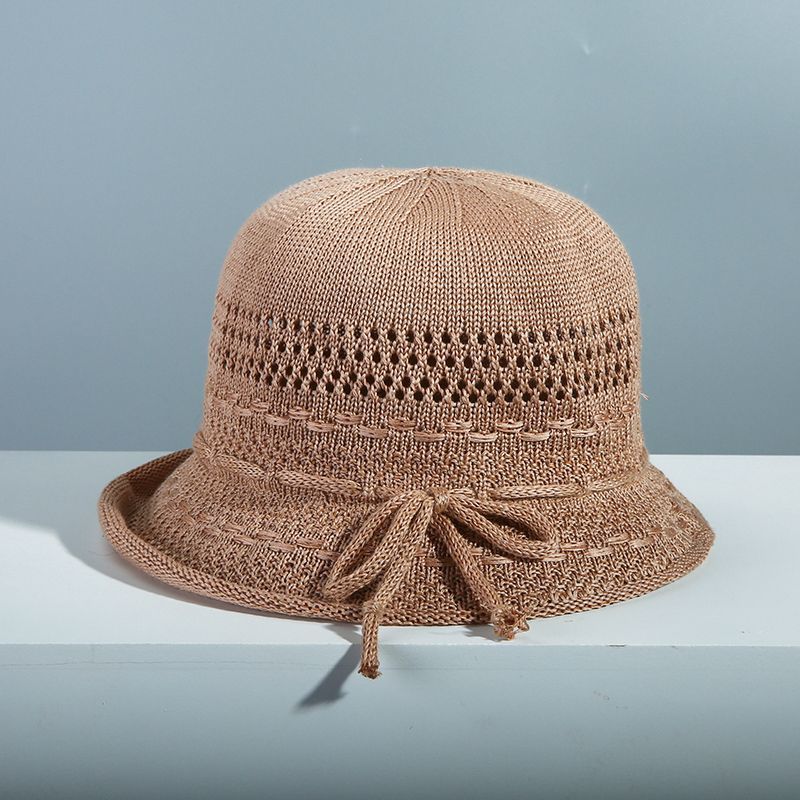 米黛洛针织渔夫帽夏季出游帽子薄款透气百搭防晒盆帽休闲英伦礼帽
