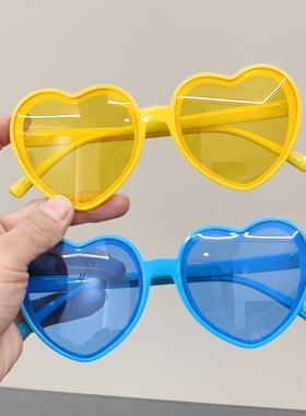 糖果色爱心墨镜女拍照凹造型眼镜
