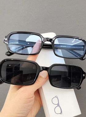 欧美复古小框方形墨镜男士开车防紫外线高级感太阳眼镜女款显瘦潮