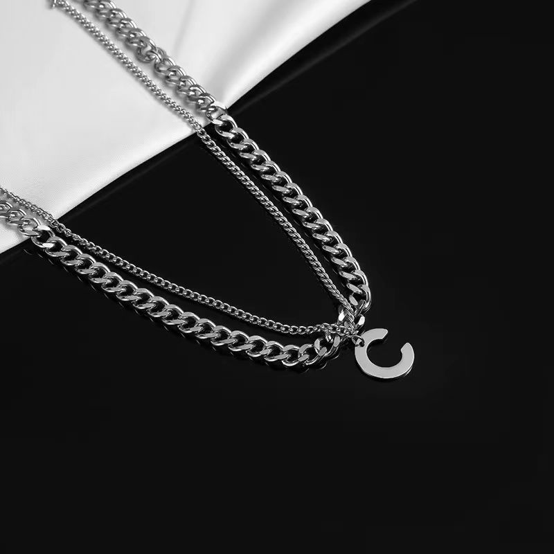 儿童时尚字母项链男女孩百搭卫衣链个性街舞潮搭男女童配饰项链 - 图1