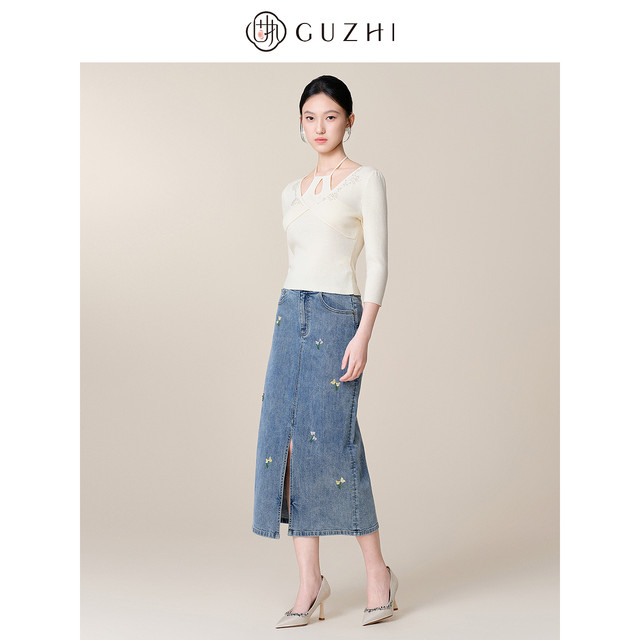 Stubborn Slim Fit Knitted Mid-Sleeve Sweater Women's