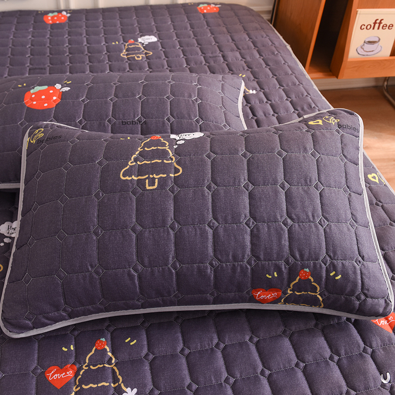 加厚夹棉床笠三件套秋冬单件床罩床套防尘1.5m1.8m床单防滑保护套
