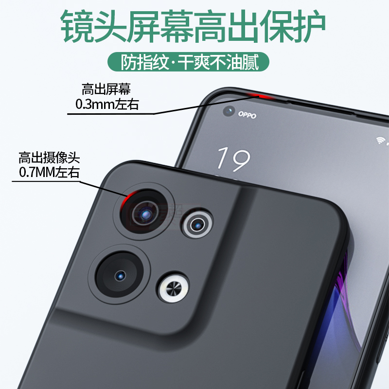 适用OPPOReno8手机壳Reno8Pro磨砂十opporeon保护套oppo新款PGBM10防摔PGAM10软壳后壳男opporen08黑+外壳加