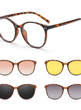 磁吸眼镜一镜四用套镜近视墨镜潮眼镜框女偏光夜视防紫外线53-132