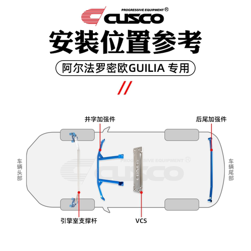 CUSCO加强件适用于阿尔法罗密欧Giulia顶吧底盘加固操控平衡拉杆 - 图0