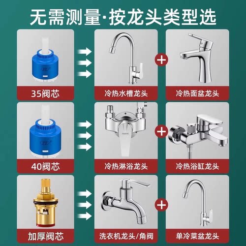 水龙头阀芯冷热通用型内芯厨房卫生间笼头混合阀开关配件大全淋浴 - 图2