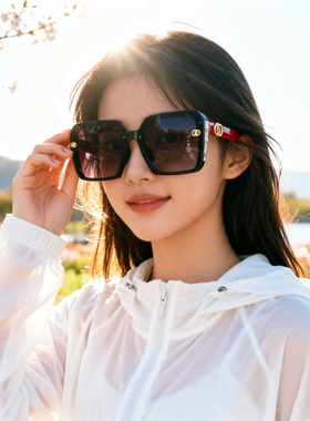 泰国旅游防晒大框高颜值吸睛太阳眼镜女大脸显瘦护目防紫外线墨镜