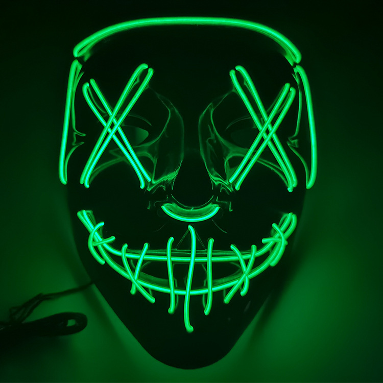 2pcs led light mask Halloween costume prop Scary Face mask - 图2