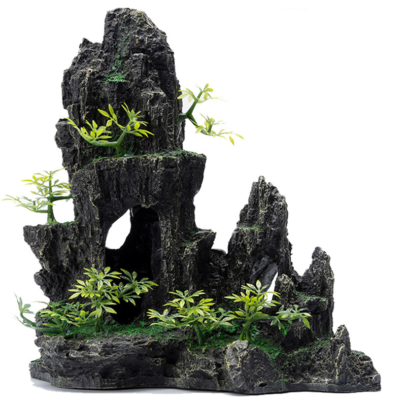 鱼缸假山造景装饰树脂摆件乌龟缸仿真石头水族箱鱼虾龟躲避洞套餐,淘宝优惠券,粉丝福利购,淘宝优惠卷