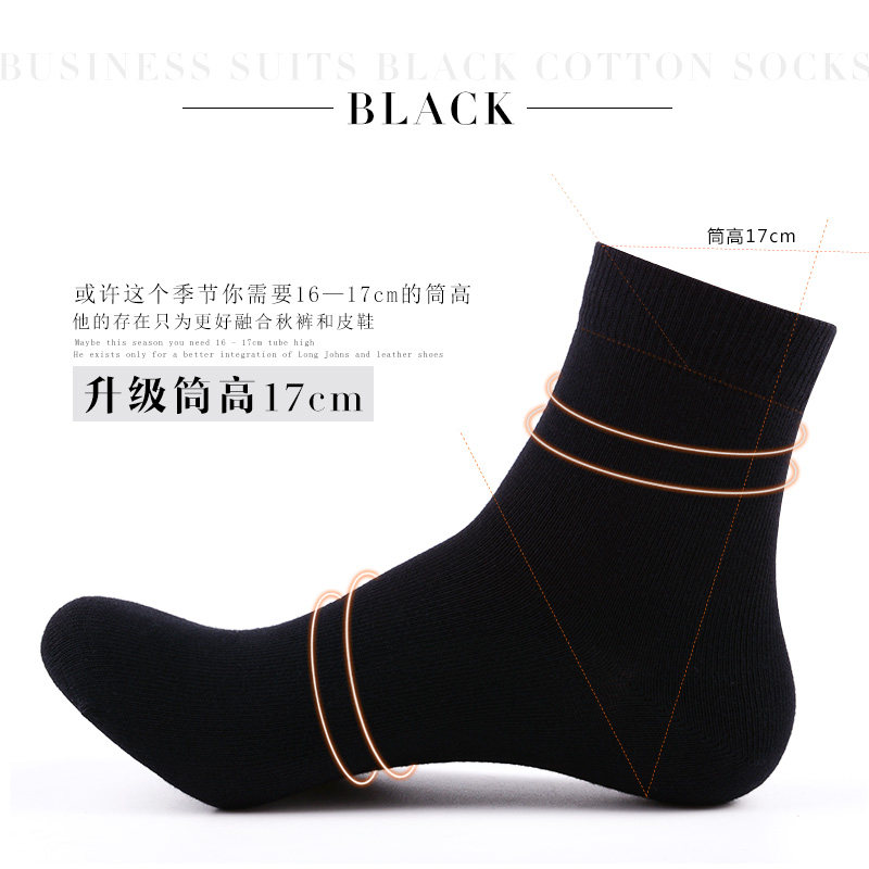 浪莎秋冬纯棉男士中筒防臭商务袜 浪莎天恒短袜/打底袜/丝袜/美腿袜