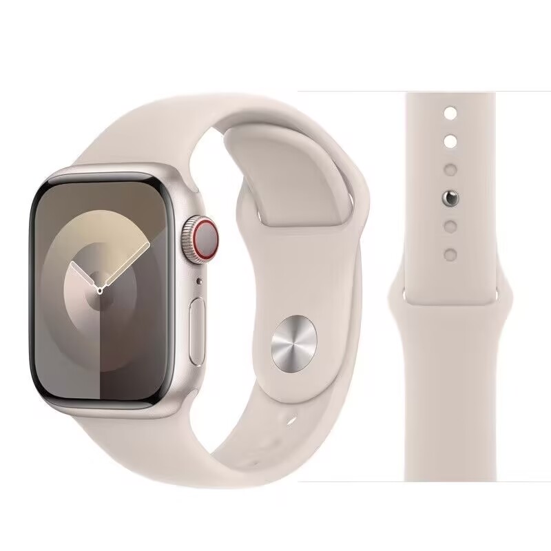 适用applewatch10手表带苹果S9手表iwatch11硅胶S10女S8/S7腕带s8/SE高级感7小众S6夏季ultra智能运动配件潮 - 图0