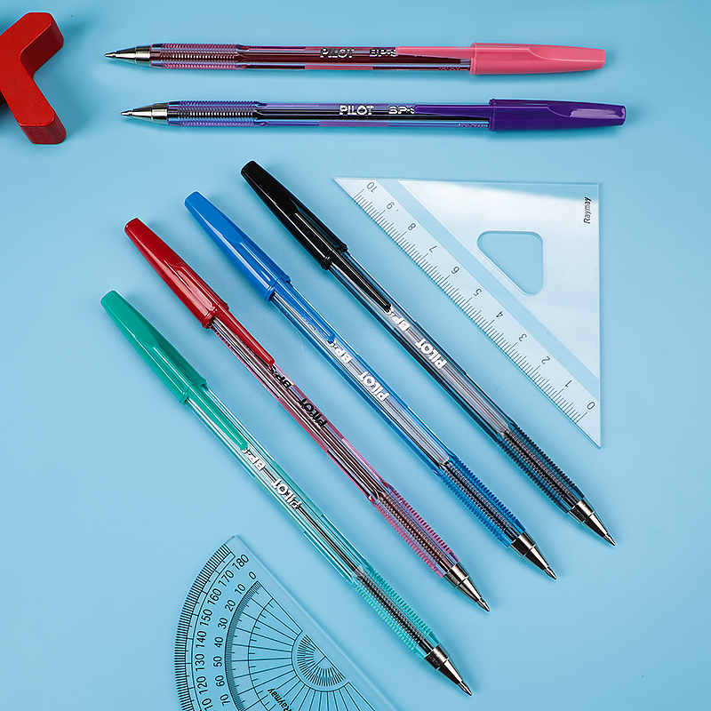 日本PILOT百乐圆珠笔蓝色彩色六色多色原子笔做笔记用红色黑色中油笔红笔红油笔penbeat专用笔圆珠笔芯0.7mm - 图1