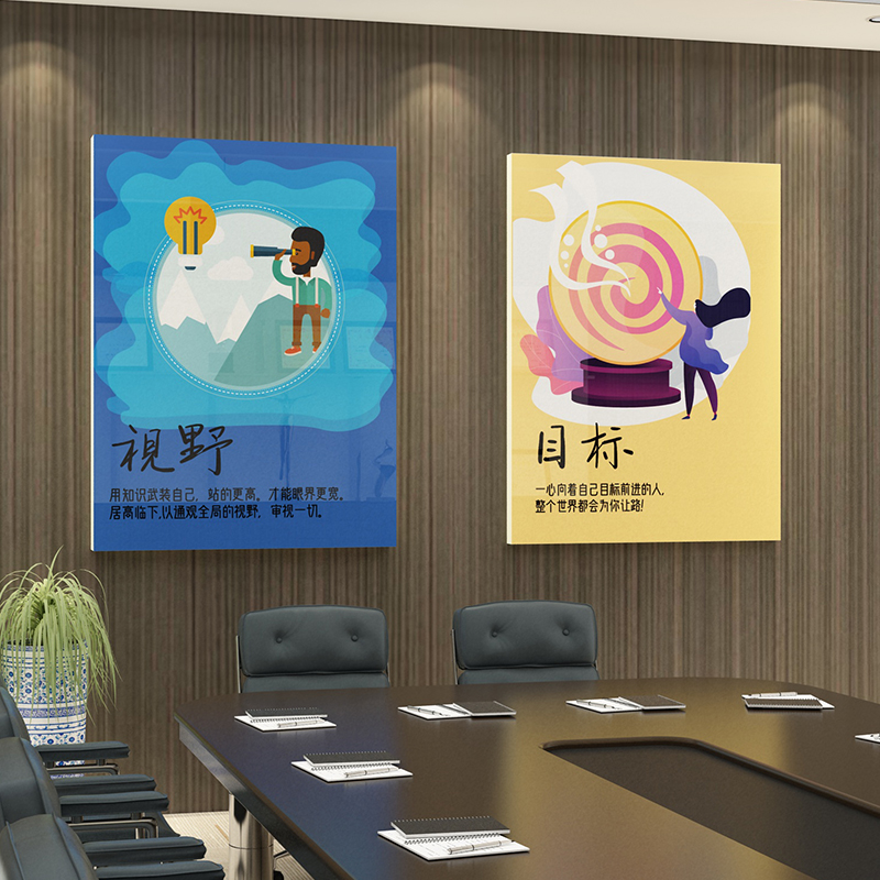 办公室墙面装饰挂画企业文化墙贴励志标语公司会议室工位氛围布置-图1