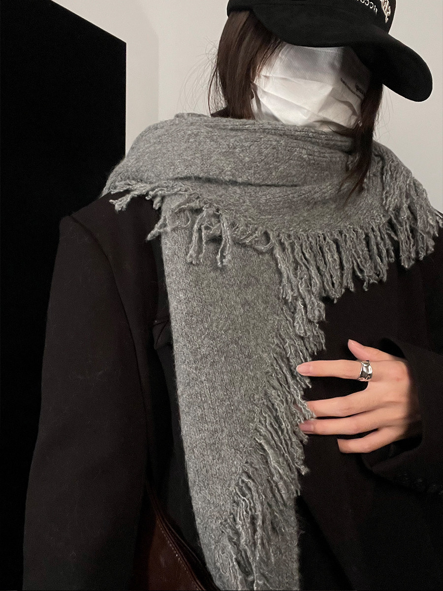 TUshu/沙丘流浪感～羊毛混纺流苏三角巾气质百搭保暖披肩围巾围脖,淘宝优惠券,粉丝福利购,淘宝优惠卷