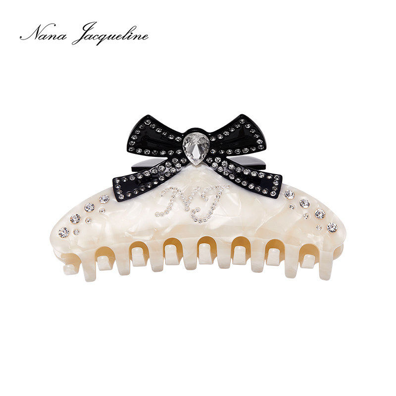 NanaJacqueline新款拼色小蝴蝶结醋酸板材仿钻抓夹女气质女神发夹,淘宝优惠券,粉丝福利购,淘宝优惠卷