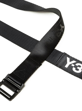 Y-3 2023年秋冬新品男女同款黑色微标印花自动扣腰带