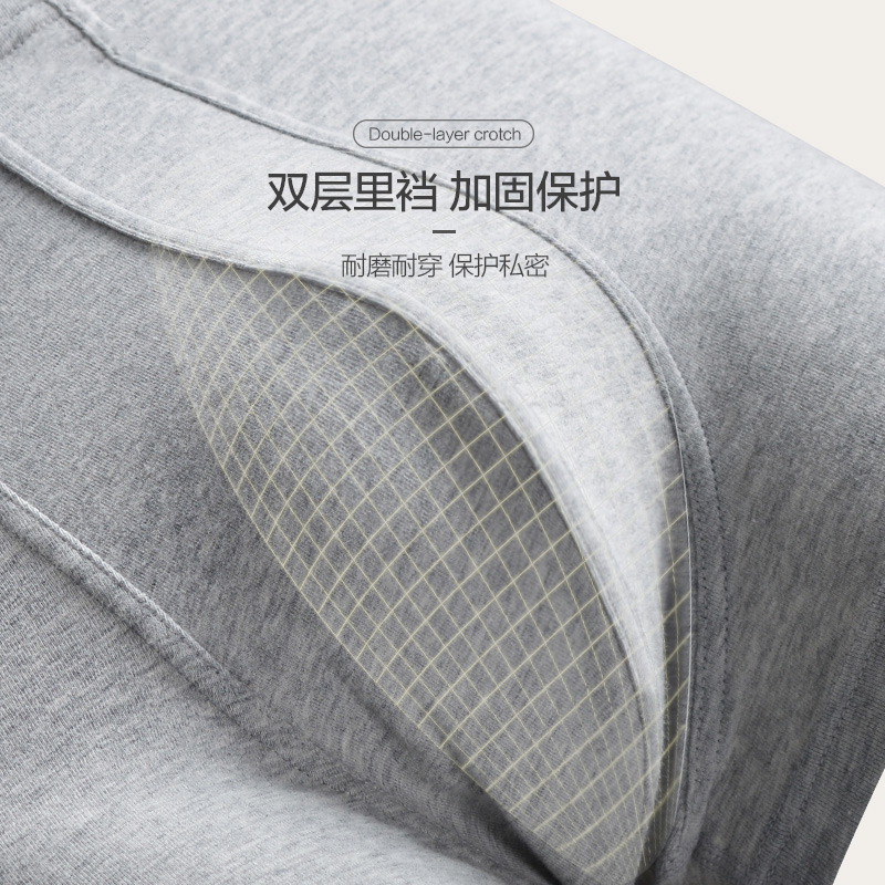 皮尔卡丹棉质男士内裤 平角裤薄底裤透气中腰四角裤头 内裤男 - 图3