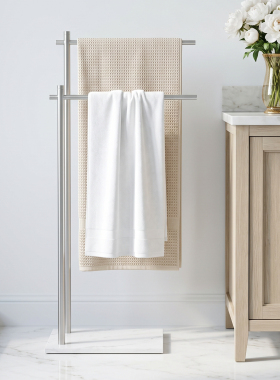 高档酒店浴室大理石不锈钢毛巾架