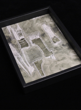 黑色纹理香薰收纳盘皮革客厅玄关装饰品摆件售楼处会所收纳托盘子