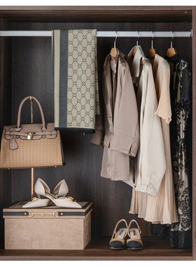 轻奢样板房衣帽间衣柜展厅家饰软装饰品搭配套装收纳盒设计师摆件