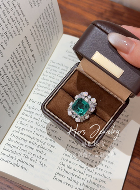 HERS赫斯珠宝【春日限定格林】人造澳宝绿色戒指S925银