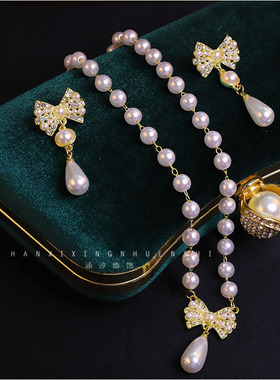 涵汐珍珠手工圆珠女礼服项链