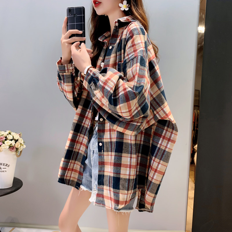 减10格子复古港味2020新款春秋衬衫 卡卡小镇衬衫