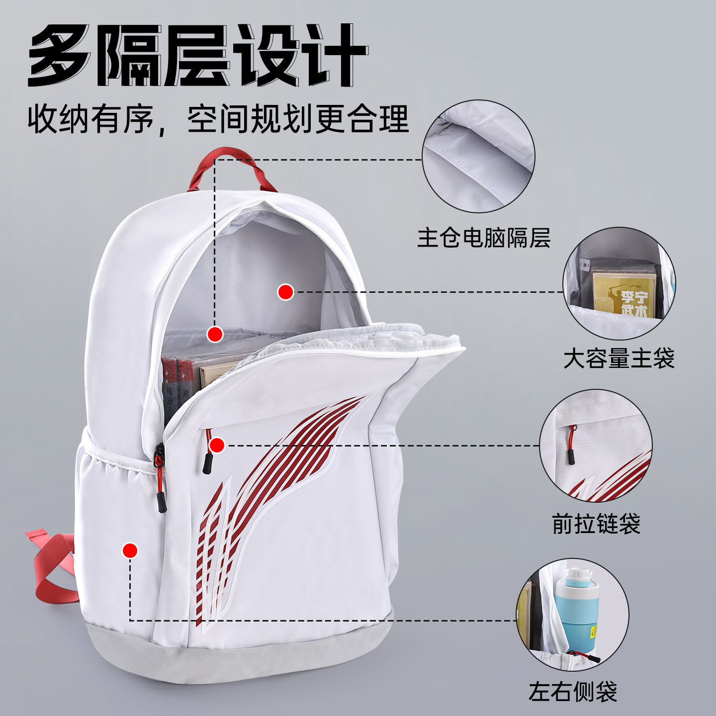 Li Ning's new large-capacity backpack