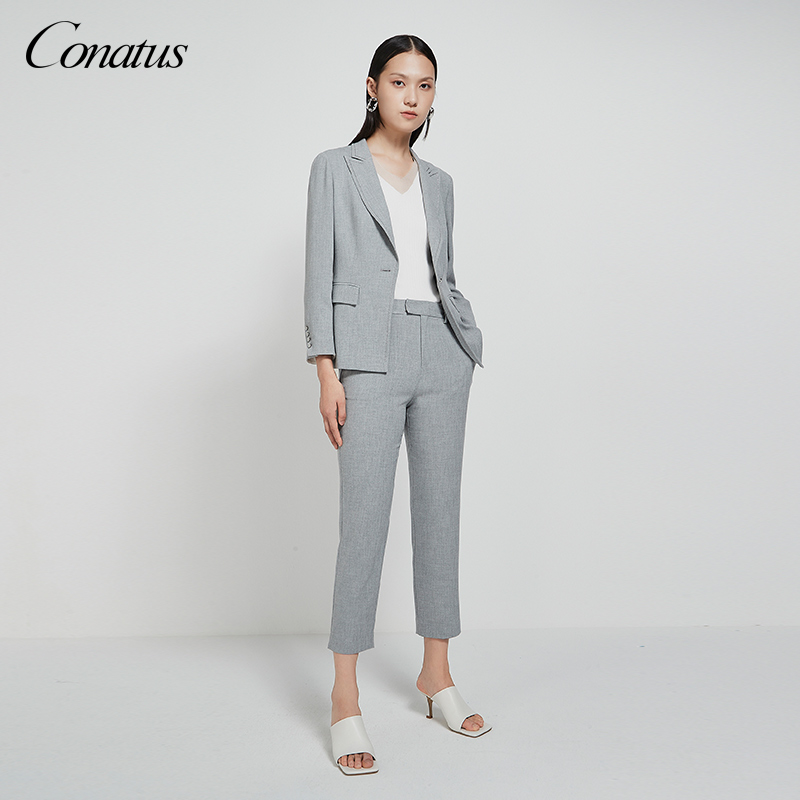 CONATUS/珂尼蒂思热销春季新款西装外套设计感女气质薄款休闲洋气-图1