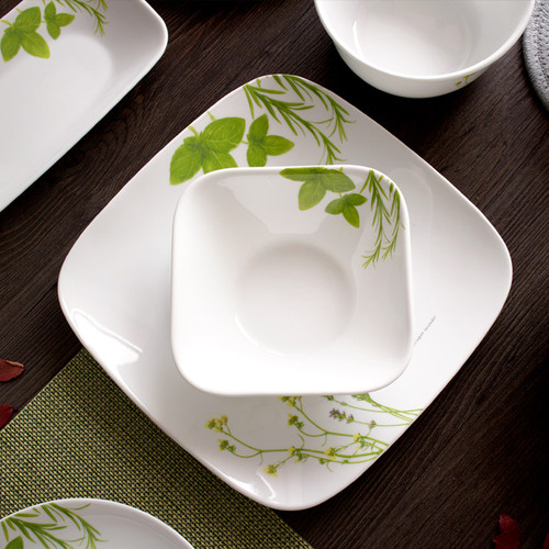 专柜康宁餐具欧洲香草corelle16件玻璃碗碟盘婚礼盒套装进口正品 - 图1