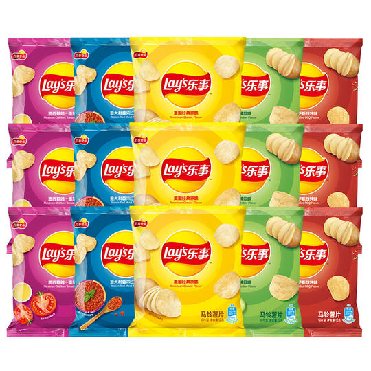 乐事薯片12g*9包混合装办公室休闲膨化休闲食品网红小吃零食
