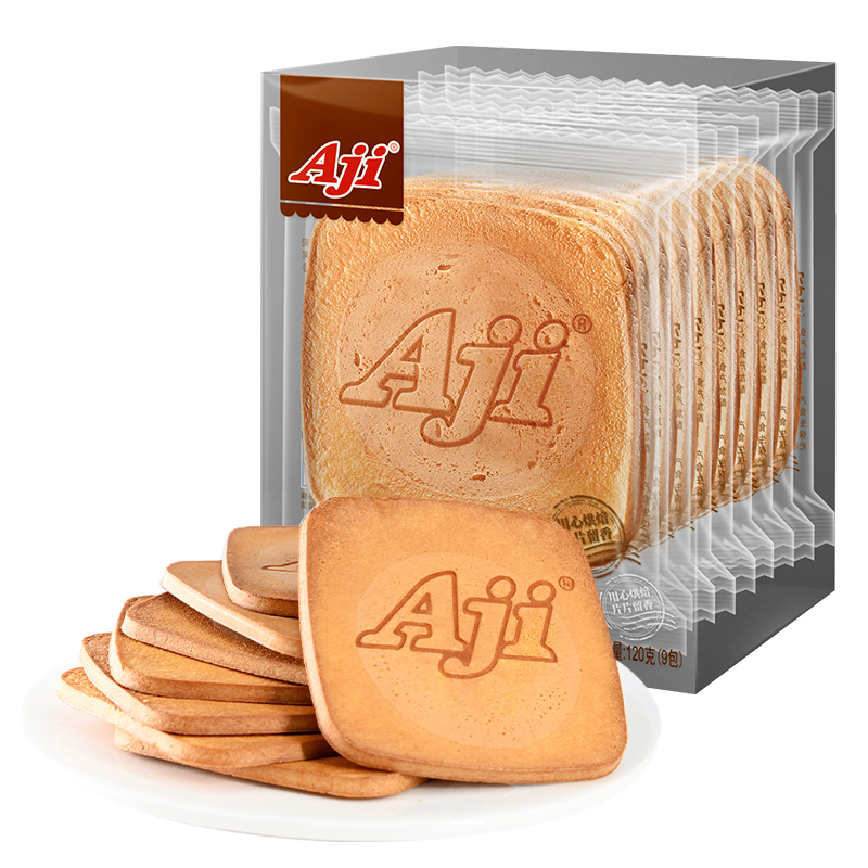 Aji日式煎饼120g*5盒休闲小吃零食烘焙饼干糕点心鸡蛋早餐饼干