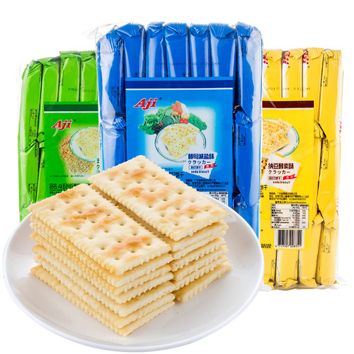 aji苏打饼干酵母减盐1.4kg整箱组合批发咸味梳打代早餐零食品小吃 - 图3