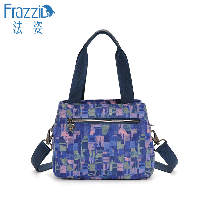 Frazzil/法姿新款包包女手提包休闲帆布包斜挎包多层实用妈妈潮包 - 图2