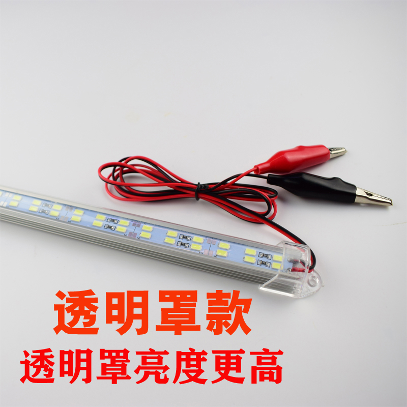 LED硬灯条12v48v60v伏电动三轮车电瓶灯带夜市灯管地摊灯超亮照明 - 图1