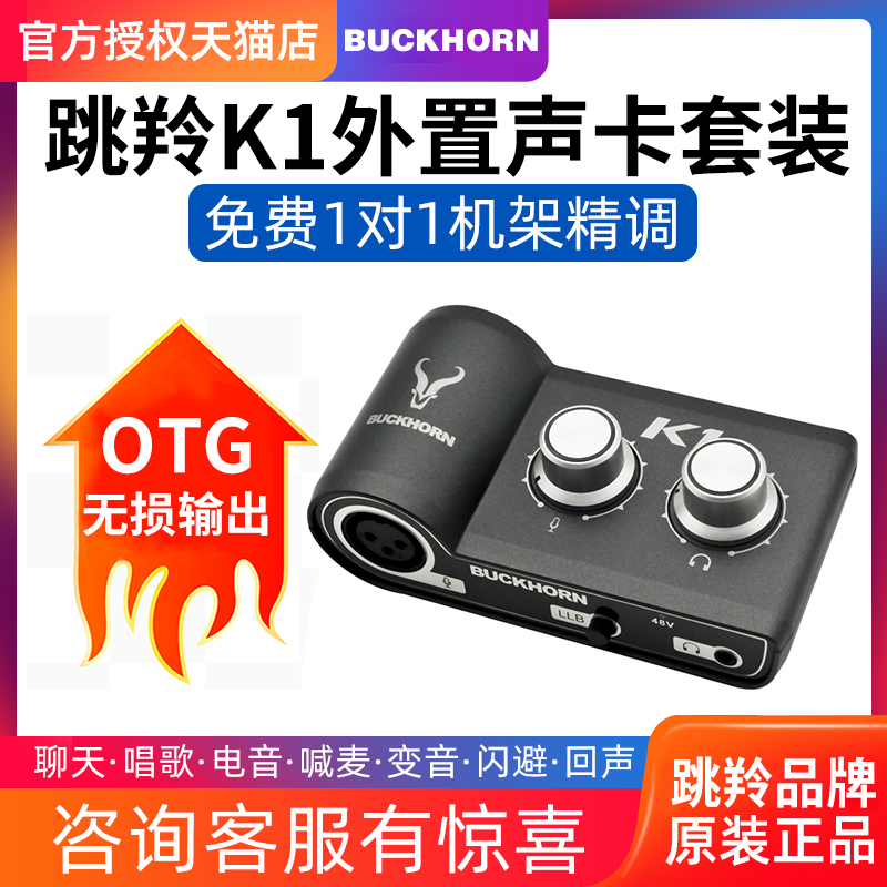 Buckhorn跳羚k1声卡USB外置声卡手机电脑主播录音直播唱歌k歌专用 - 图3