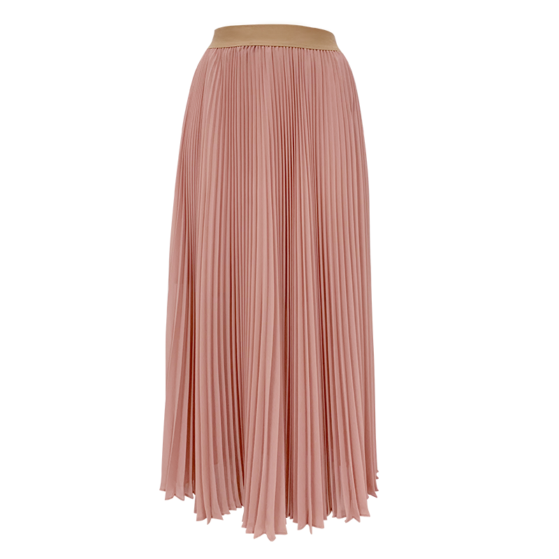 jjparty粉色进口雪纺百褶2020长裙 JJparty香港原创设计师品牌半身裙