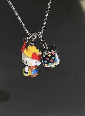 适合夏天的hellokitty钛钢项链，很甜美哦。长约46+4cm，重约13g