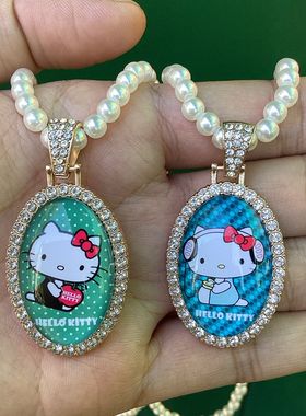 快给姐们安排这条hellokitty珍珠项链！重工！细节到位！