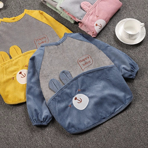 Детский водонепроницаемый фартук для еды, демисезонный нагрудник, юбка, сзади на завязках