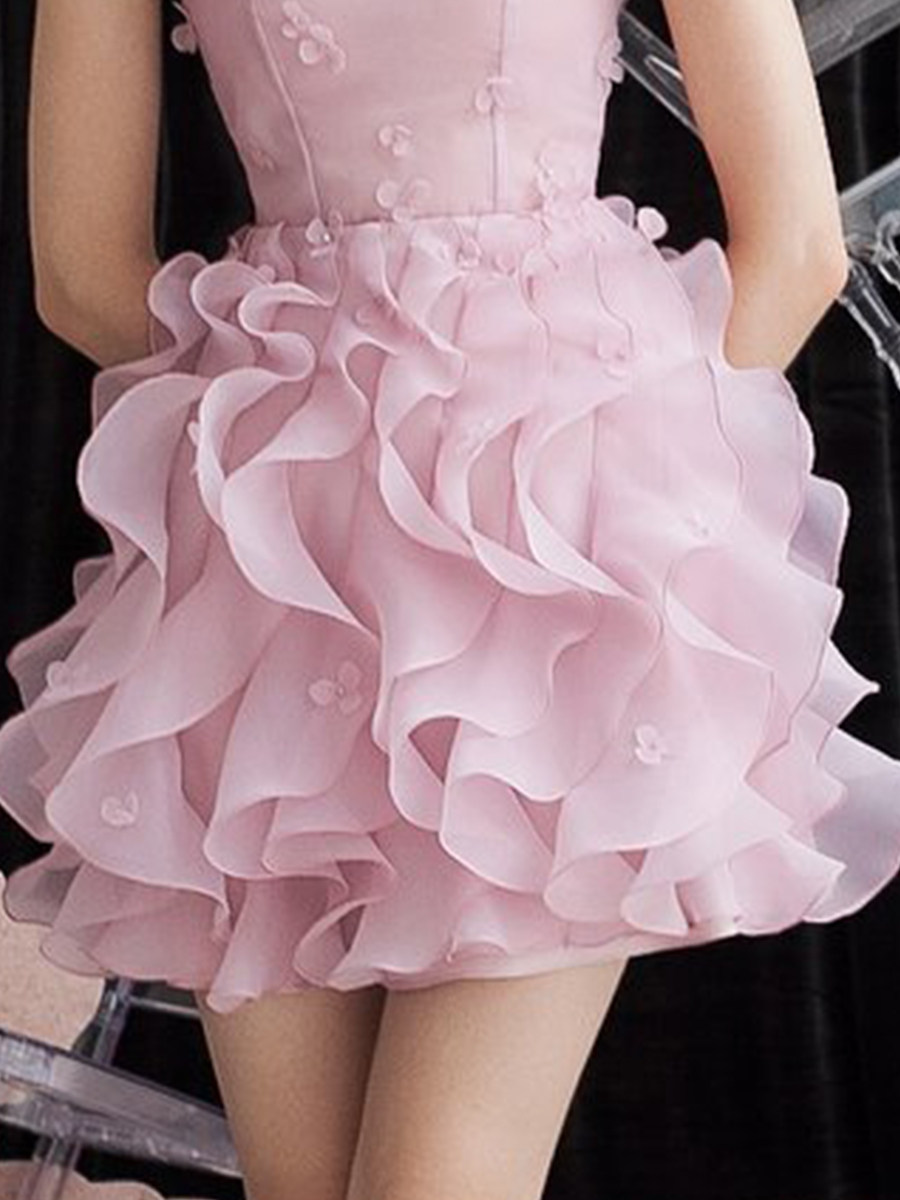 2020秋季新品晚会公主芭比粉连衣裙 知觉之门连衣裙