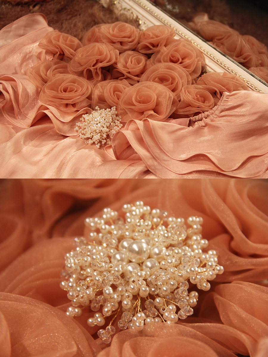 泰国潮牌一字肩粉色甜美仙女连衣裙 知觉之门连衣裙