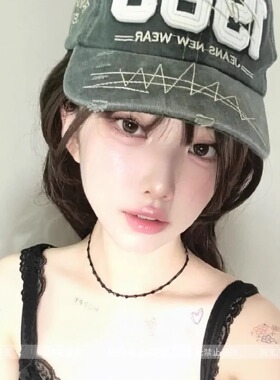 韩国ins博主款做旧水洗绿色棒球帽子女街头复古情侣鸭舌帽学生潮